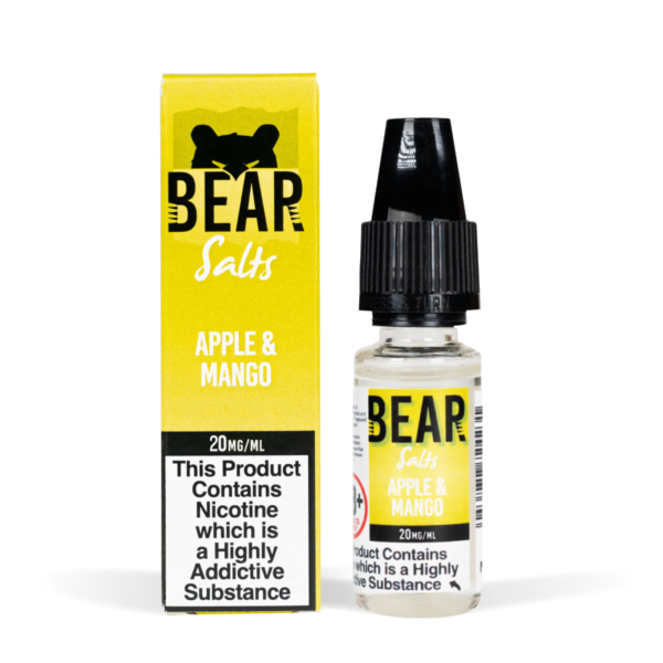 Bear Salts 10ml Grizzly Apple & Mango Nic Salt White Background Studio Shot