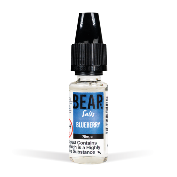 Bear Salts 10ml Grizzly Blueberry Nic Salt White Background Studio Shot