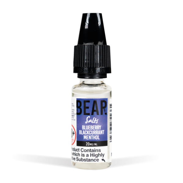 Bear Salts 10ml Koala Blueberry Blackcurrant menthol Nic Salt White Background Studio Shot