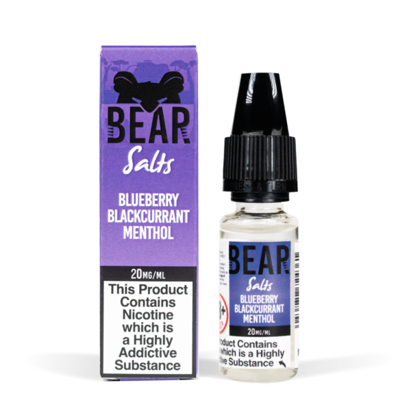 Bear Salts 10ml Koala Blueberry Blackcurrant Menthol Nic Salt White Background Studio Shot