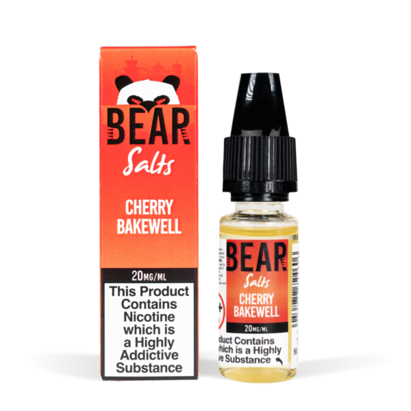 Bear Salts 10ml Panda Cherry Bakewell Nic Salt White Background Studio Shot