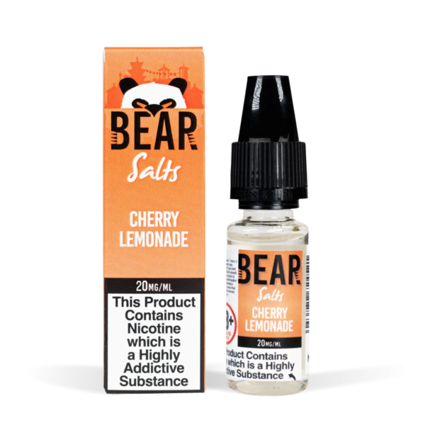 Bear Salts 10ml Panda Cherry Lemonade Nic Salt White Background Studio Shot