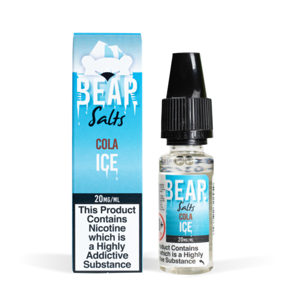 Bear Flavors Range Nic Salts cola ice Flavour 20mg White background Studio Shot