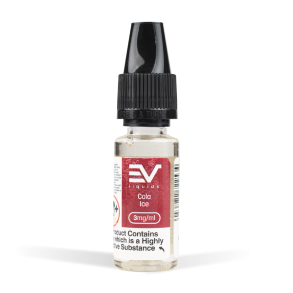 EV Liquid 10ml 50/50 Cola Ice White Background Studio Shot