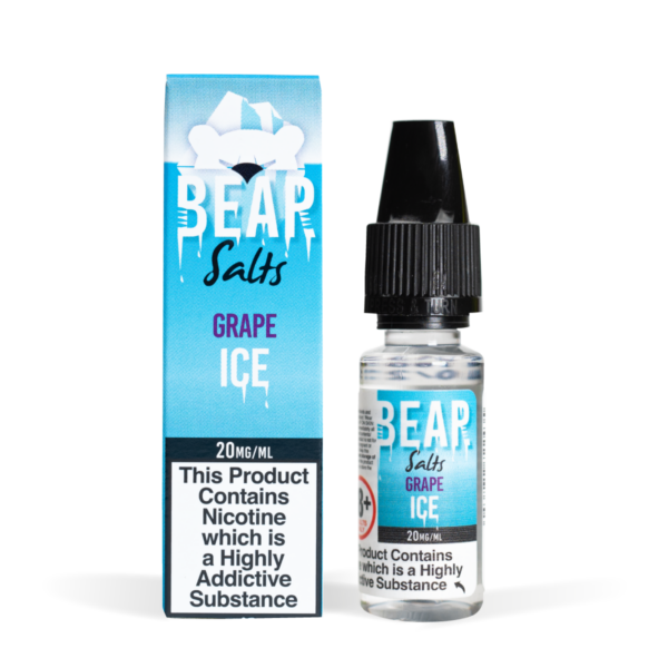 Bear Flavors Range Nic Salts grape ice Flavour 20mg White background Studio Shot