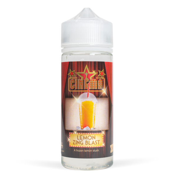 Lemon Zing Blast 100ml Cinema Range E-liquid White Background Studio Shot