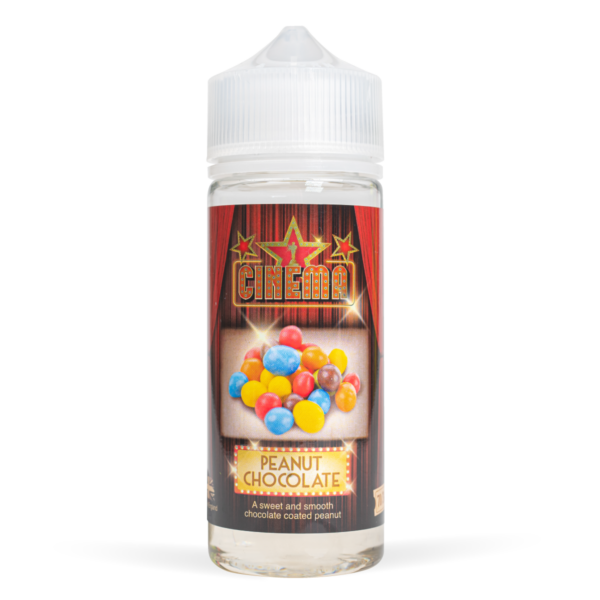 Peanut Chocolate 100ml Cinema Range E-liquid White Background Studio Shot