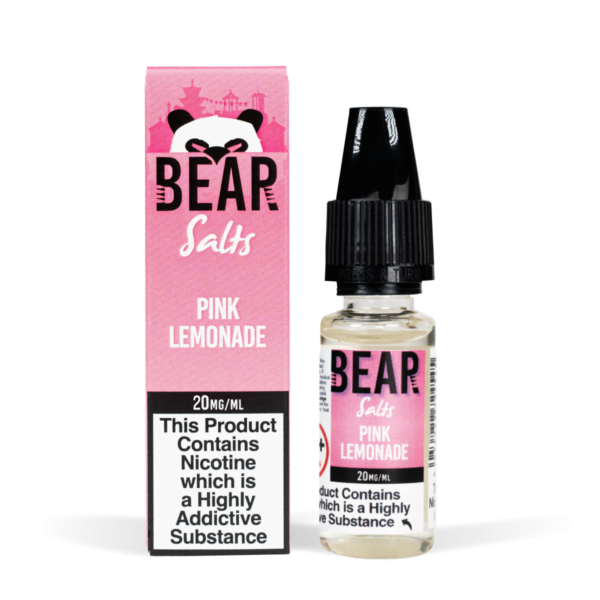 Bear Salts 10ml Panda Pink Lemonade Nic Salt White Background Studio Shot