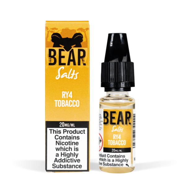 Bear Salts 10ml Koala Salt RY4 Vanilla Tobacco Nic Salts White Background Studio Shot