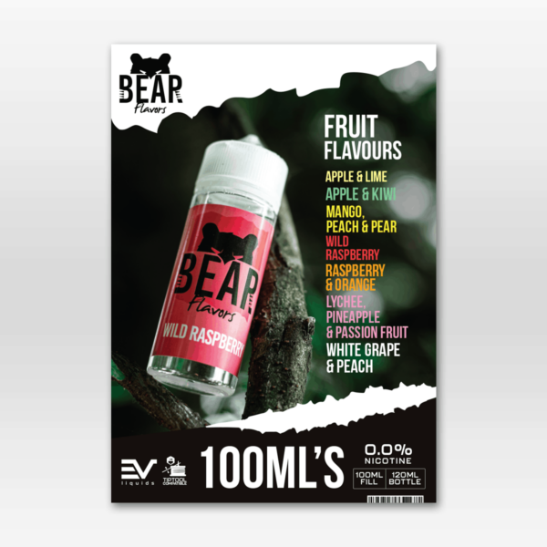 Bear 100ml Grizzly Flavour Menu A5